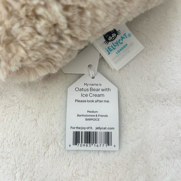 Oatis Bear with Ice Cream Jellycat Bartholomew - Picture 4 of 7